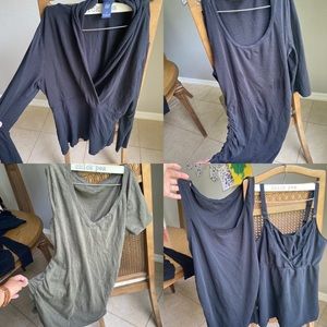 Maternity shirt, tank top, and leggings bundle